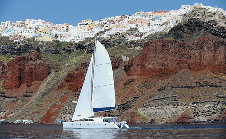 Catamaran Santorini proposal trip