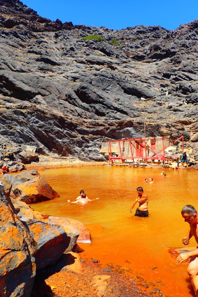 Santorini volcano hot springs