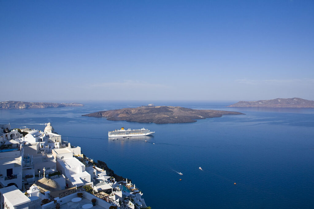 santorini caldera view